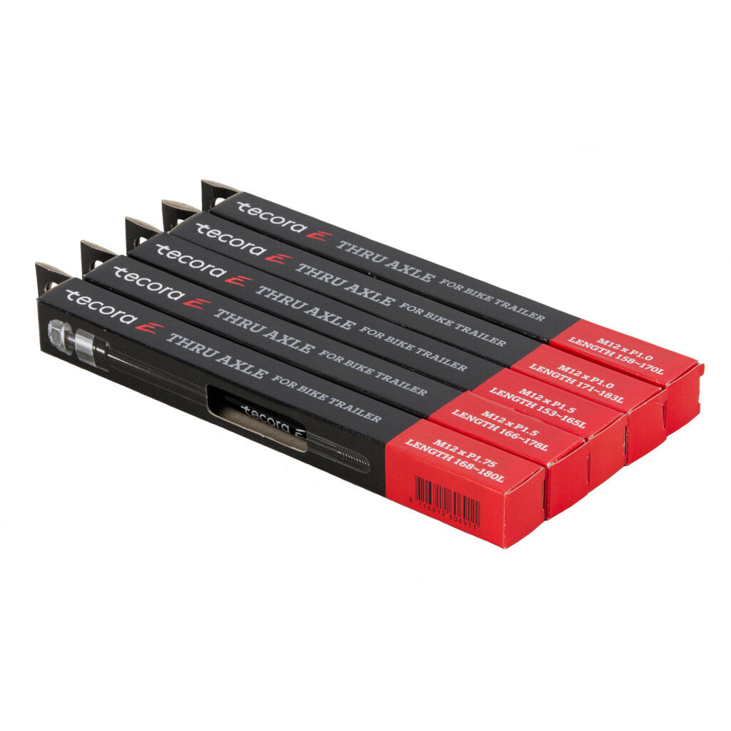 Tecora e Steckachsen-Fahrradanhänger M12 x P1.0 Länge 171–183 mm