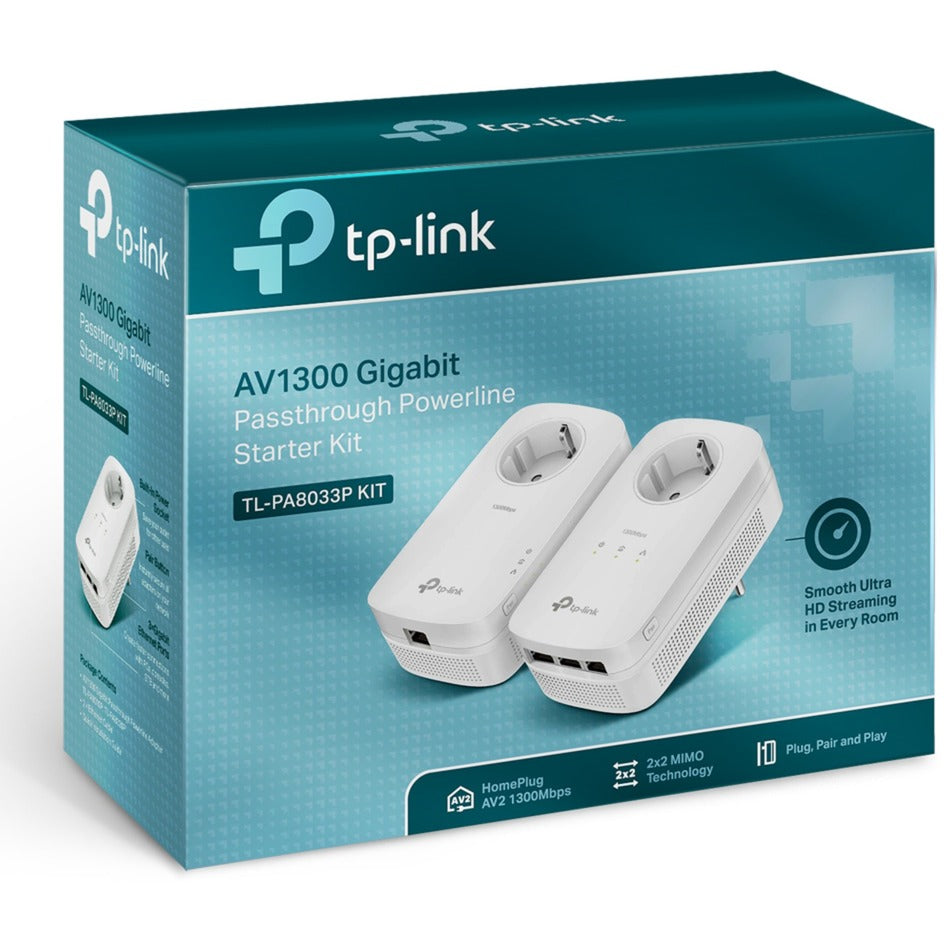TP-Link TL-PA8033P KIT AV1300 3-Port Gigabit Passthrough