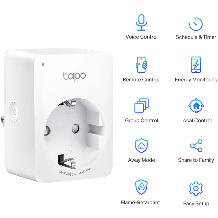 Tp-link tapo p110 mini smart wifi-stopcontact schakel stekkerdoos (wit)