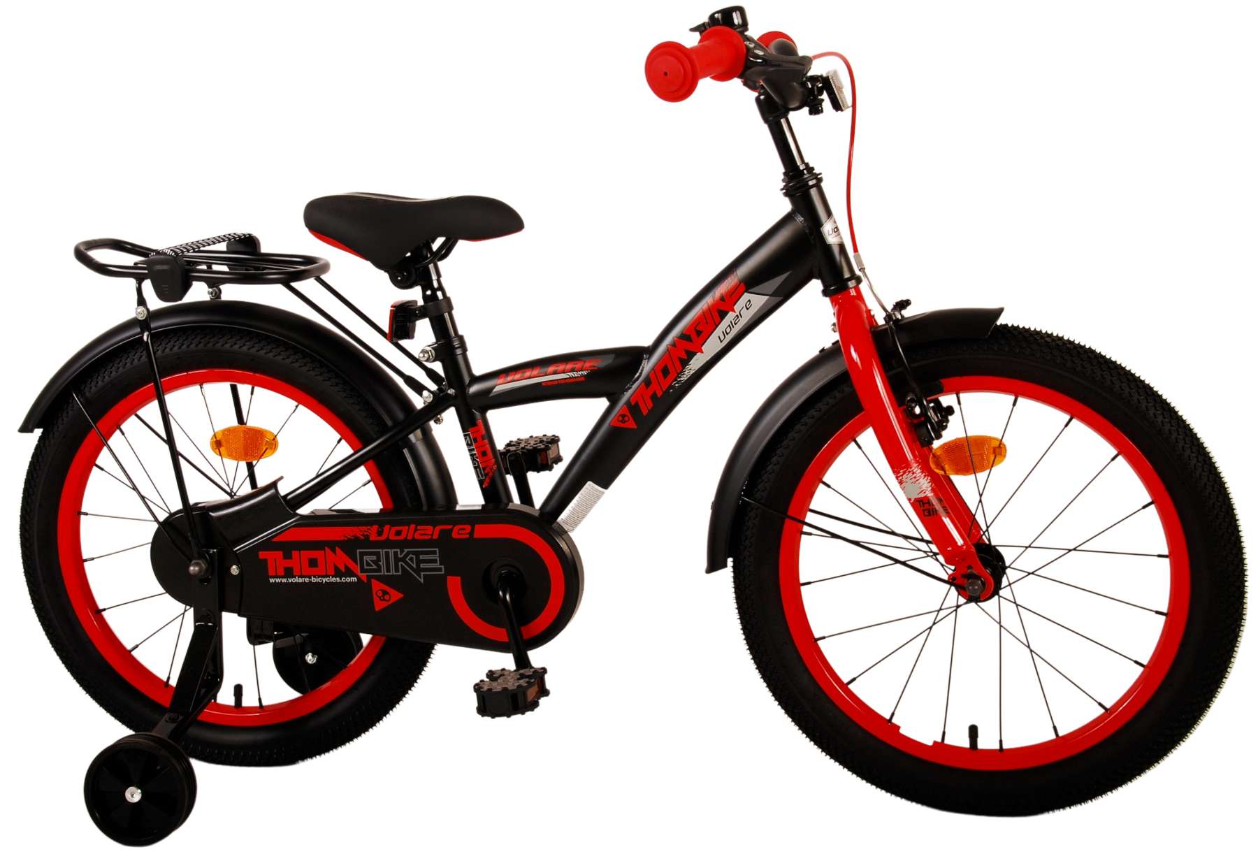 Volare Thombike Kinderfahrrad - Jungen - 18 Zoll - Schwarzrot