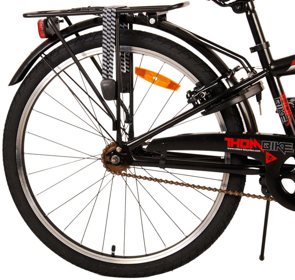 Volare Thombike Kinderfiets - Jongens - 24 inch - Zwart Rood - Twee handremmen