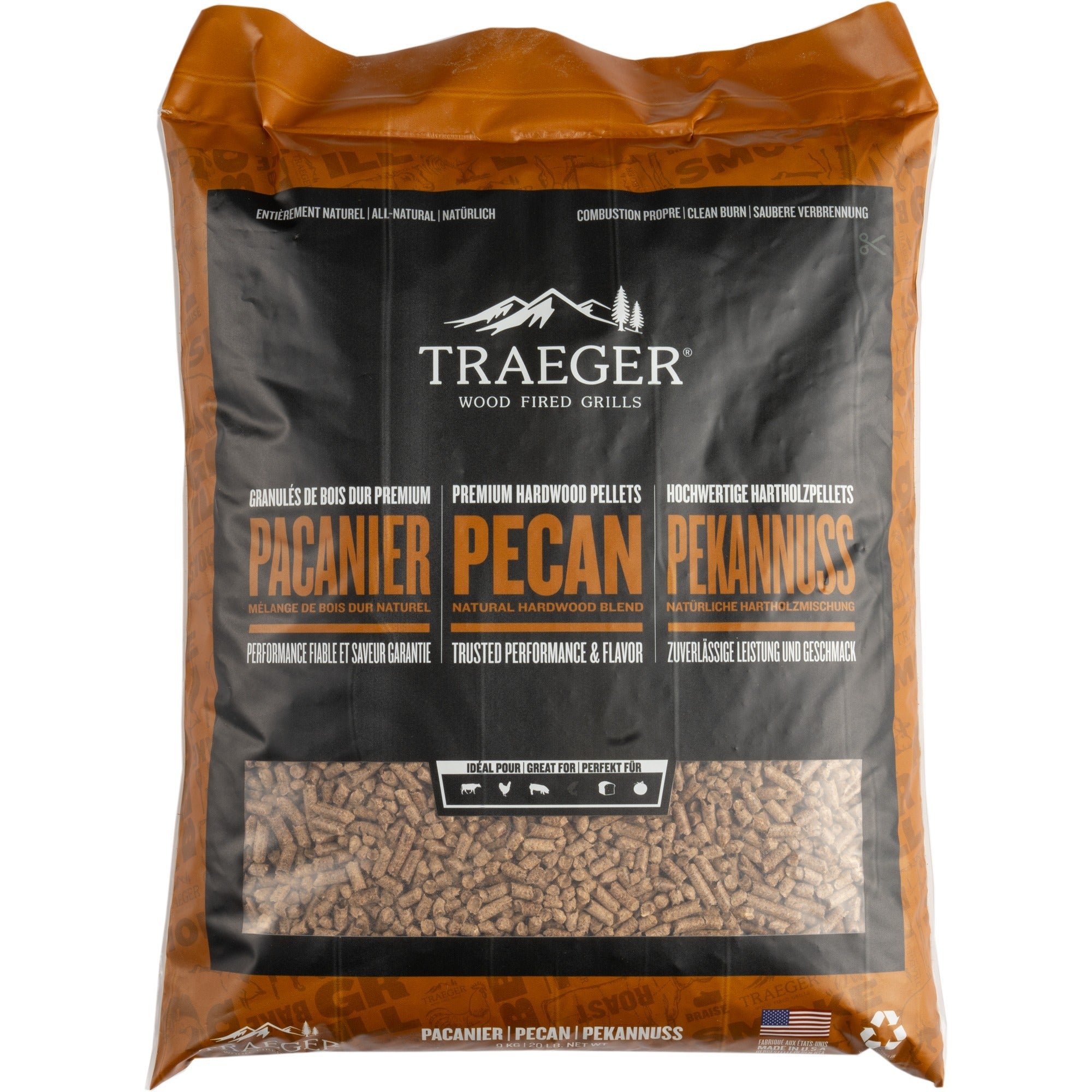 Traeger-Pellets von Hartholz-Pekannuss