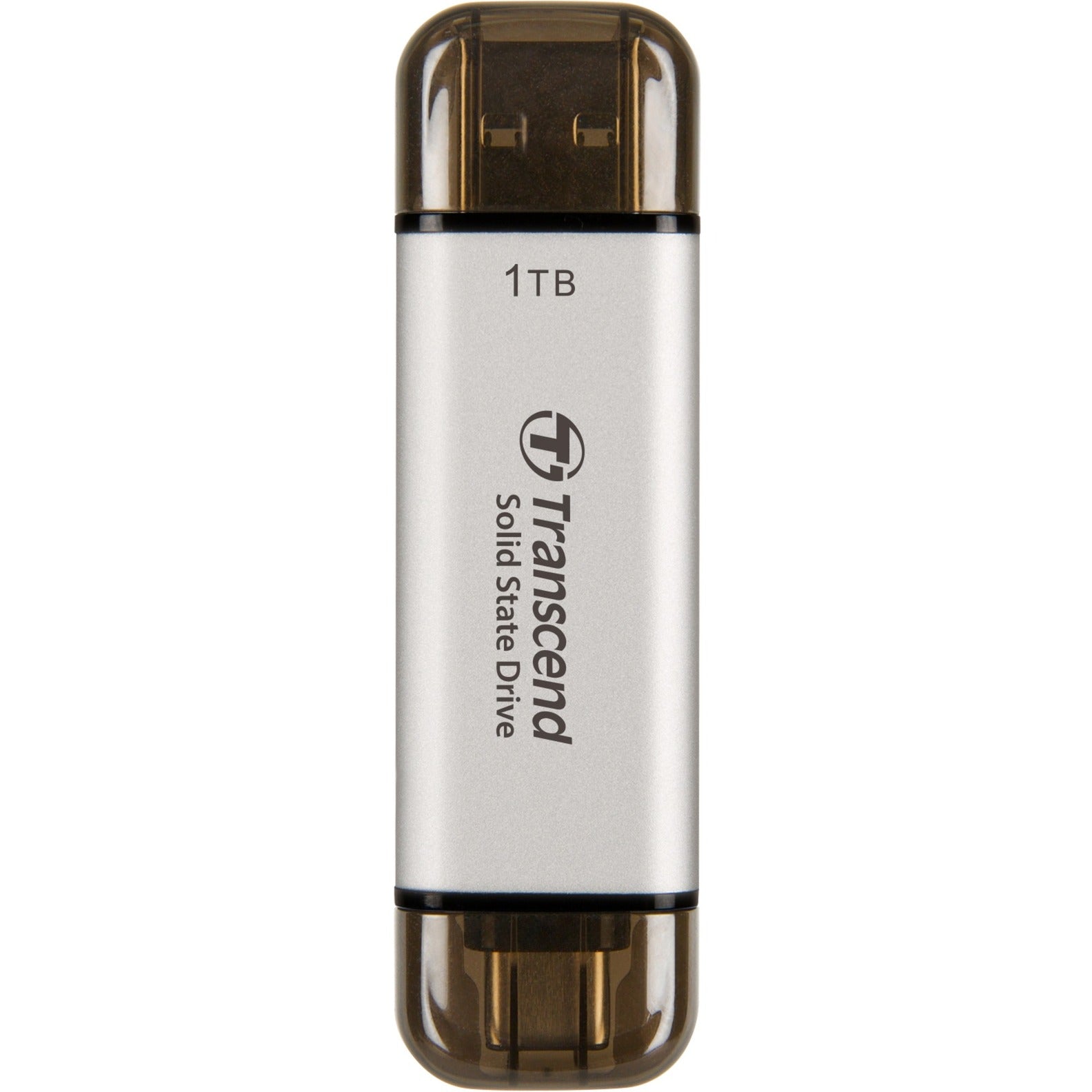 Transcend ts1tesd310s esd310s external ssd, 1tb, usb 10gbps, type c a, 1050 mb s, silver