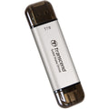 Transcend ts1tesd310s esd310s external ssd, 1tb, usb 10gbps, type c a, 1050 mb s, silver