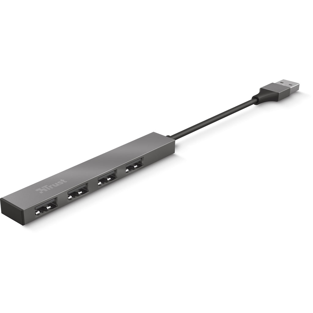 Trust halyx aluminium 4-port mini usb hub usb-hub (aluminium)