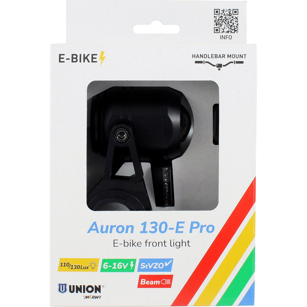 Union Scheinwerfer Auron 130-E Pro E-Bike 6-16V 130lux