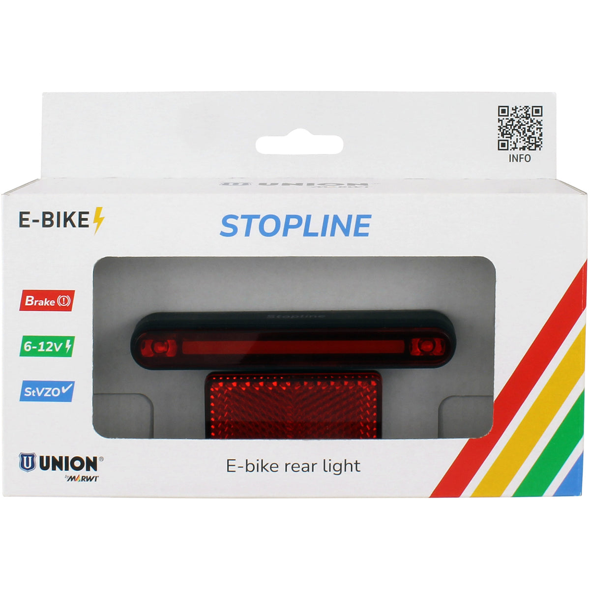 Union Rücklicht Stopline E-Bike 6-12V mit Bremslicht