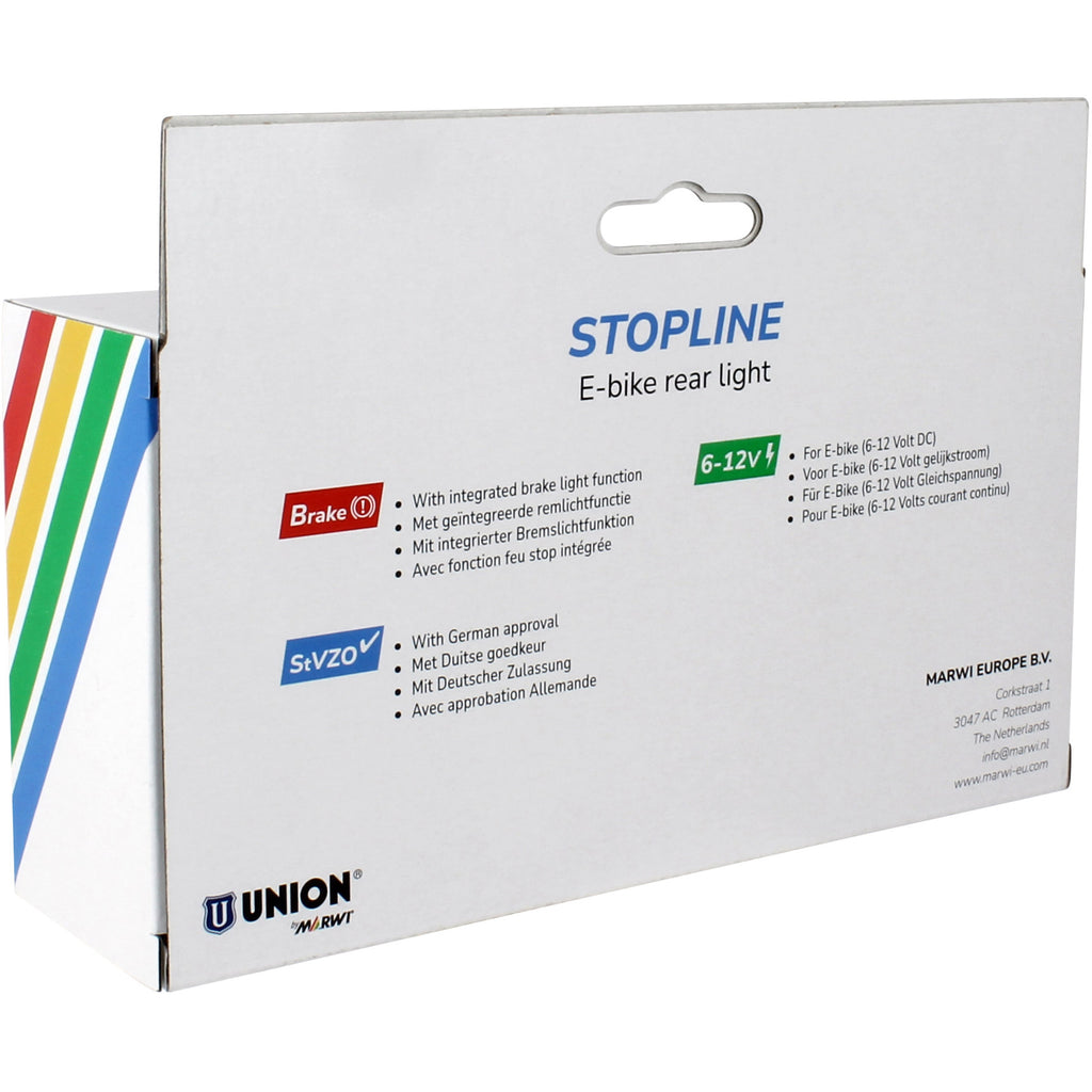 Union Rücklicht Stopline E-Bike 6-12V mit Bremslicht