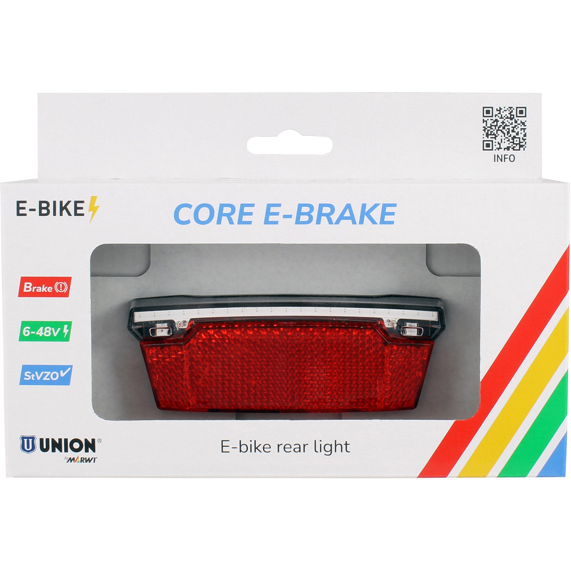 Union Rücklicht Core E-Bremse E-Bike 6-48V mit Bremslicht