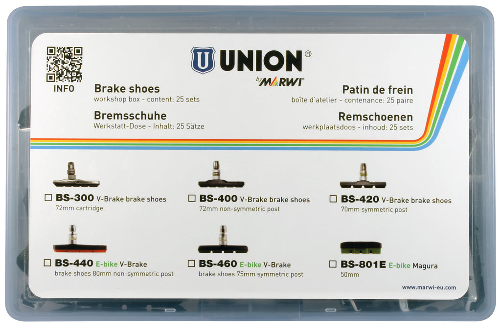 Union Felgenbremsbelagsatz BS-460 V-Bremse 75 mm (25 Paar)