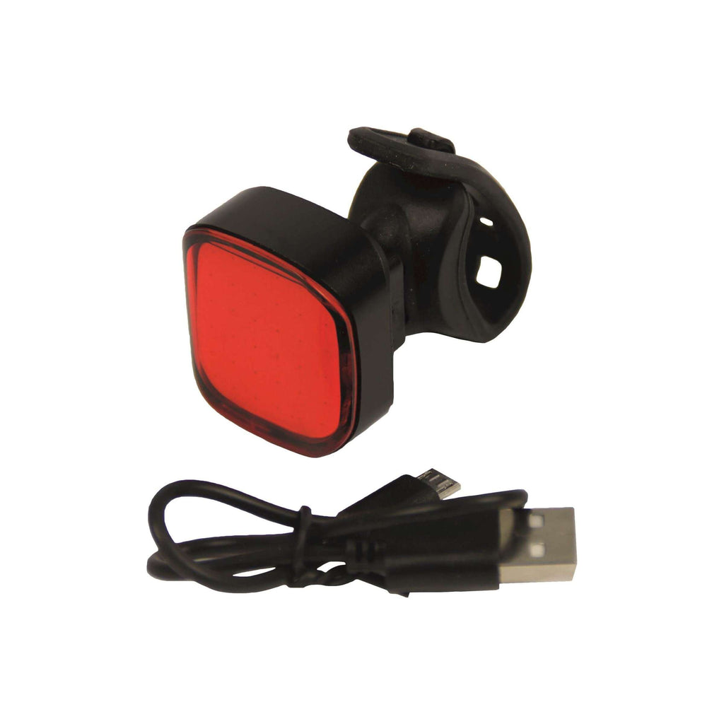 LED-Rückleuchte, robust, leistungsstark, quadratisch – USB-aufladbar