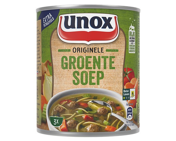 Unox soep in blik - originele groentesoep - gemaakt met soepballen, vermicelli en verschillende soorten groenten - 6 x 800 ml