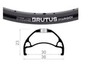 Rodi velg brutus-30 28 inch 36 13 30mm zwart ongeslepen