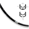 Ryde velg 28 inch 622 andra 30 zwart geslepen zijkant 36