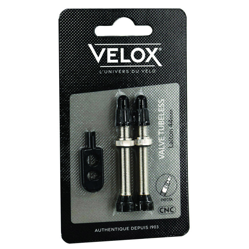 Velox Tubeless-Ventil 44 mm FV Messing (2 Stück)