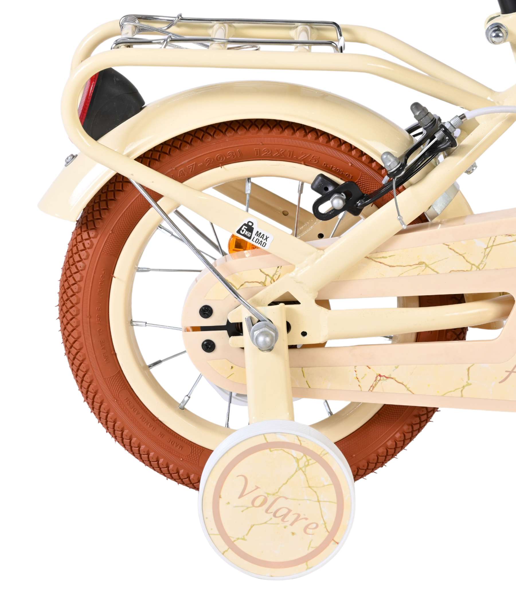 Volare ashley kinderfiets - meisjes - 12 inch - créme - twee handremmen