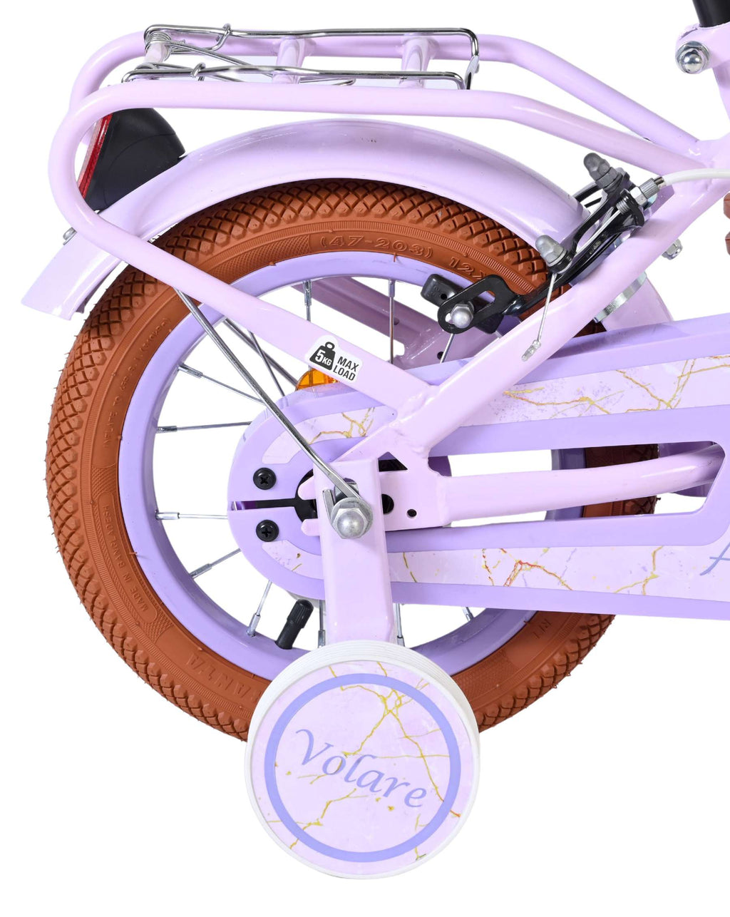 Volare Ashley Kinderfahrrad - Mädchen - 12 Zoll - Lila - Zwei Handbremsen