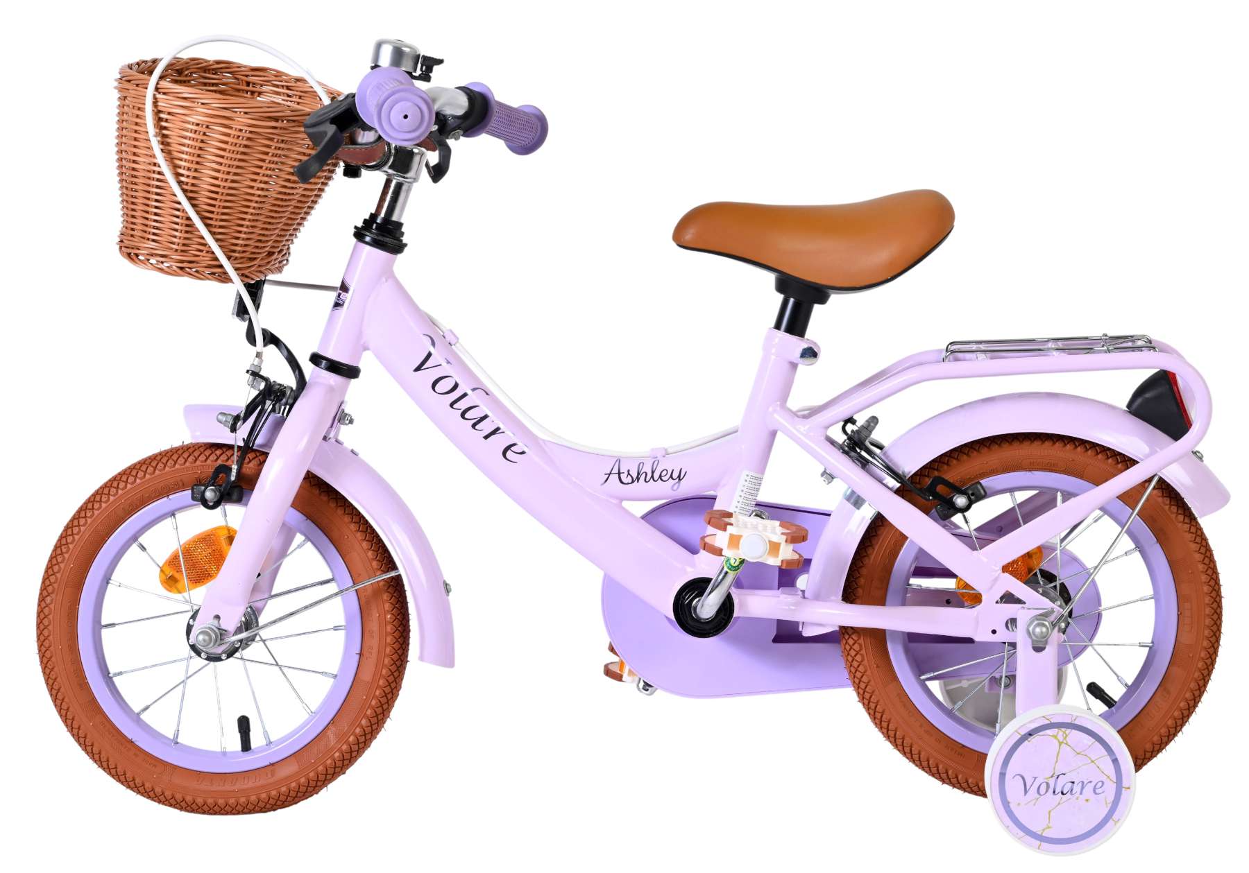 Volare Ashley Kinderfahrrad - Mädchen - 12 Zoll - Lila - Zwei Handbremsen