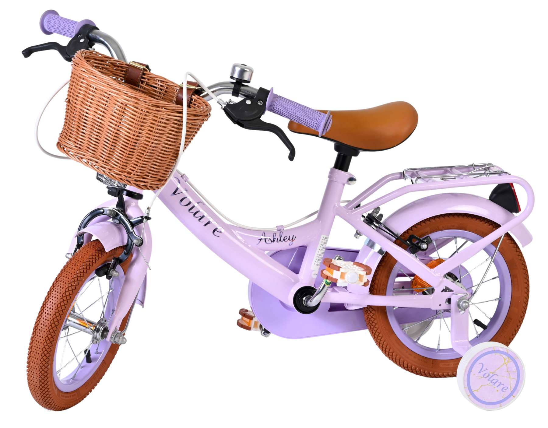 Volare Ashley Kinderfahrrad - Mädchen - 12 Zoll - Lila - Zwei Handbremsen