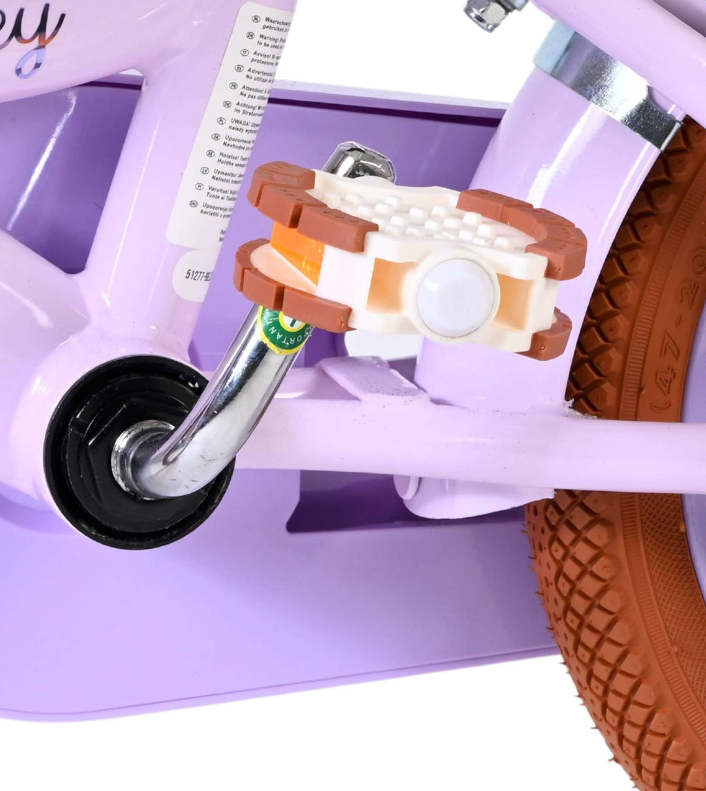 Volare Ashley Kinderfahrrad - Mädchen - 12 Zoll - Lila - Zwei Handbremsen