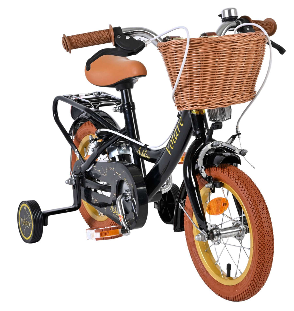 Volare Ashley Kinderfahrrad - Mädchen - 12 Zoll - Schwarz - Zwei Handbremsen