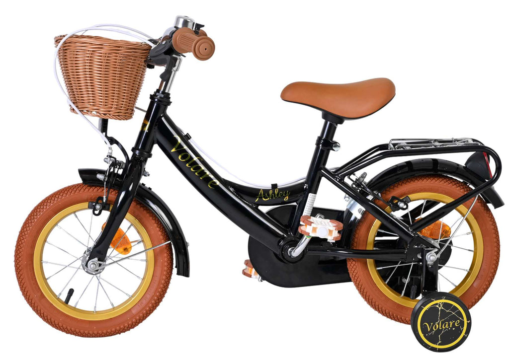 Volare Ashley Kinderfahrrad - Mädchen - 12 Zoll - Schwarz - Zwei Handbremsen