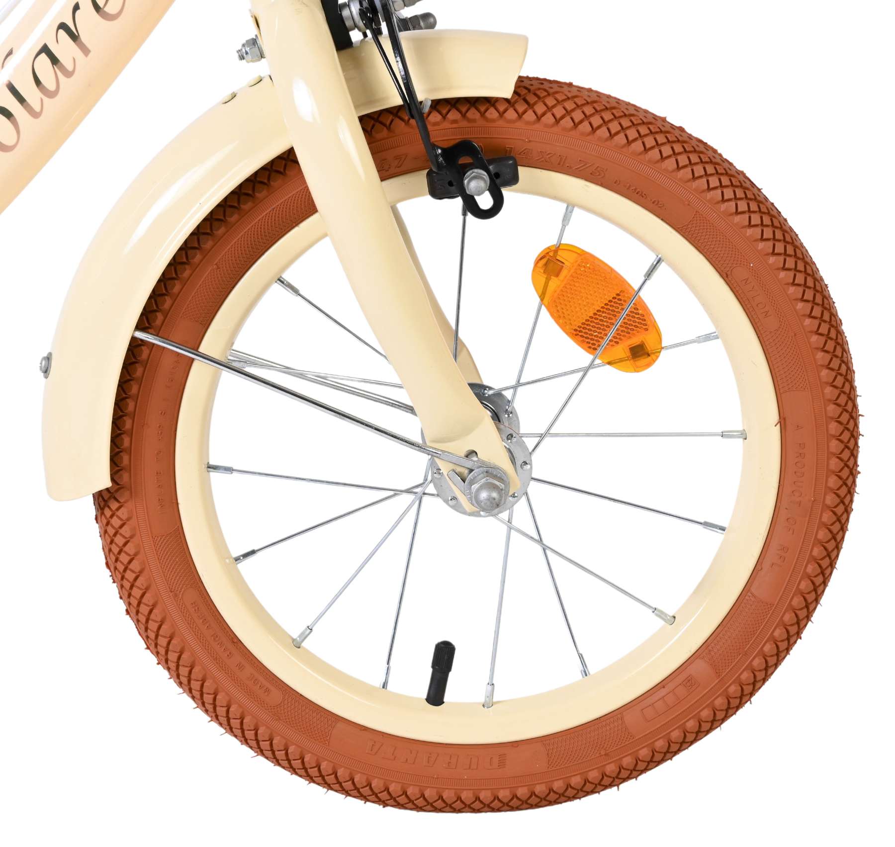 Volare Ashley Kinderfahrrad - Mädchen - 14 Zoll - Creme - Zwei Handbremsen