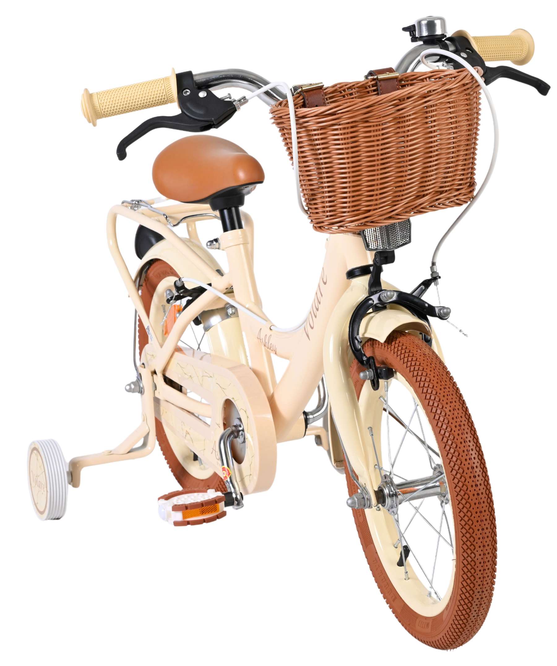 Volare Ashley Kinderfahrrad - Mädchen - 14 Zoll - Creme - Zwei Handbremsen
