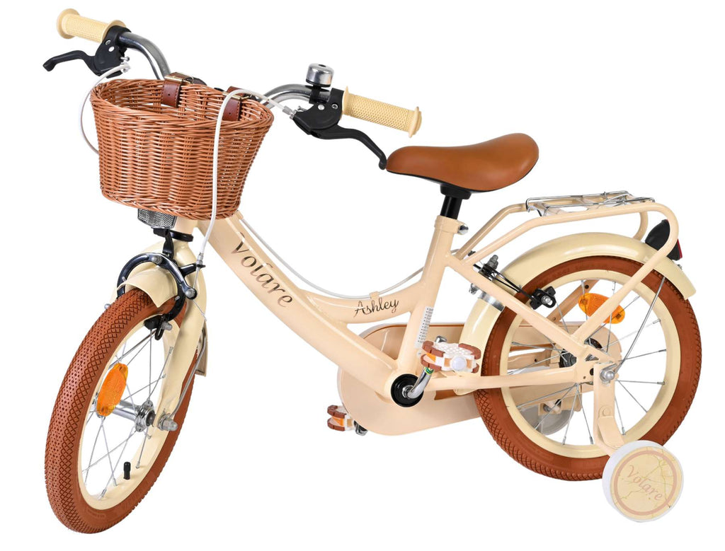 Volare Ashley Kinderfahrrad - Mädchen - 14 Zoll - Creme - Zwei Handbremsen