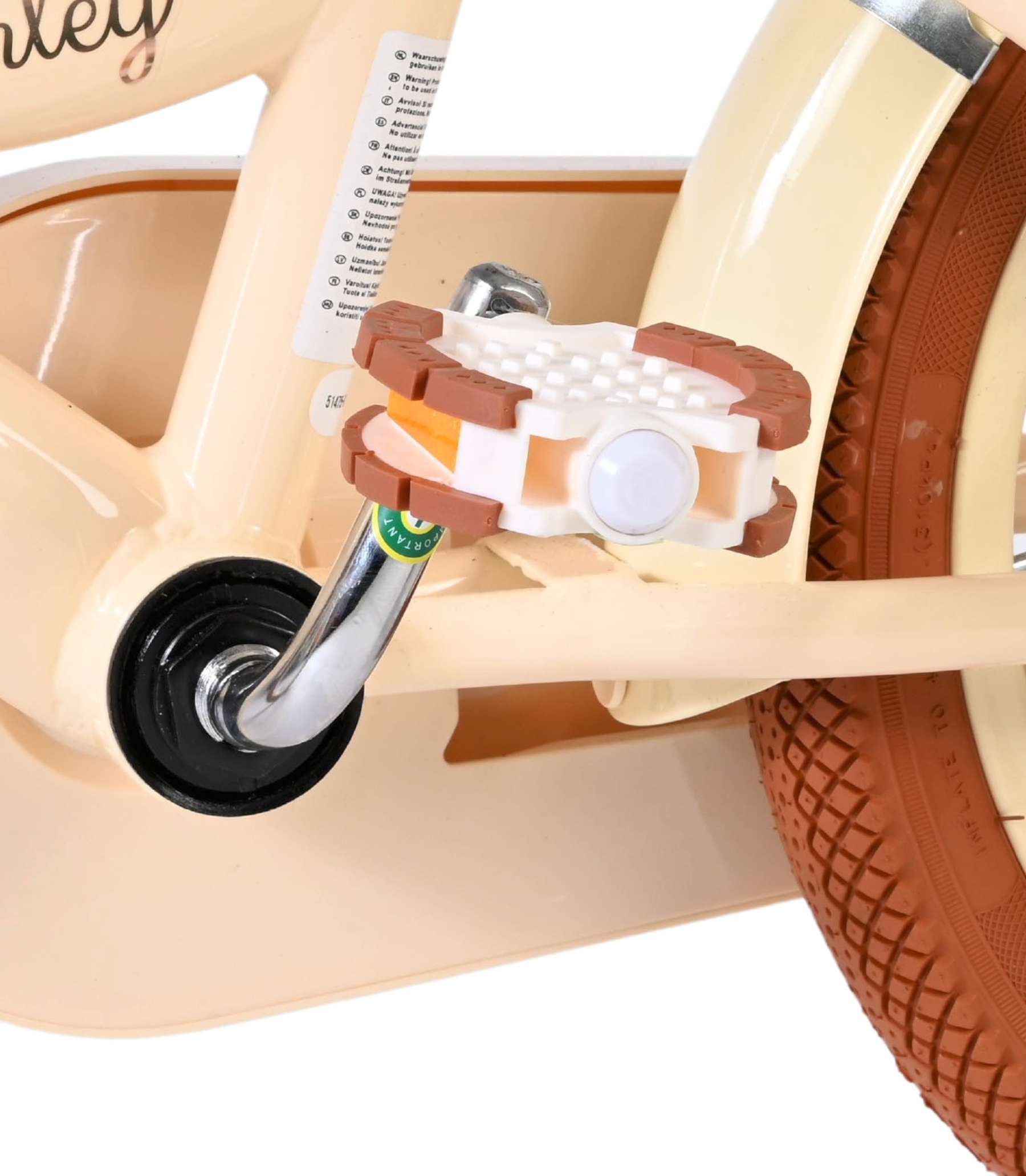 Volare Ashley Kinderfahrrad - Mädchen - 14 Zoll - Creme - Zwei Handbremsen