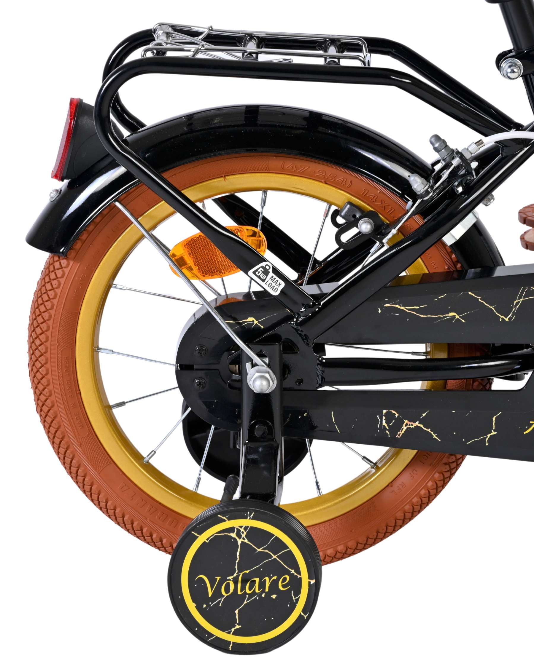 Volare Ashley Kinderfahrrad - Mädchen - 14 Zoll - Schwarz - Zwei Handbremsen