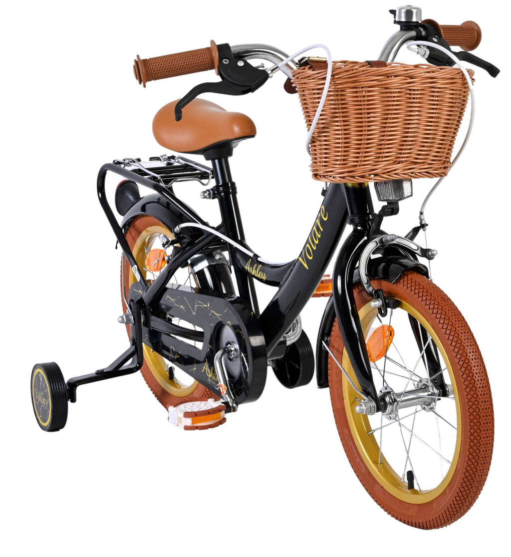 Volare Ashley Kinderfahrrad - Mädchen - 14 Zoll - Schwarz - Zwei Handbremsen