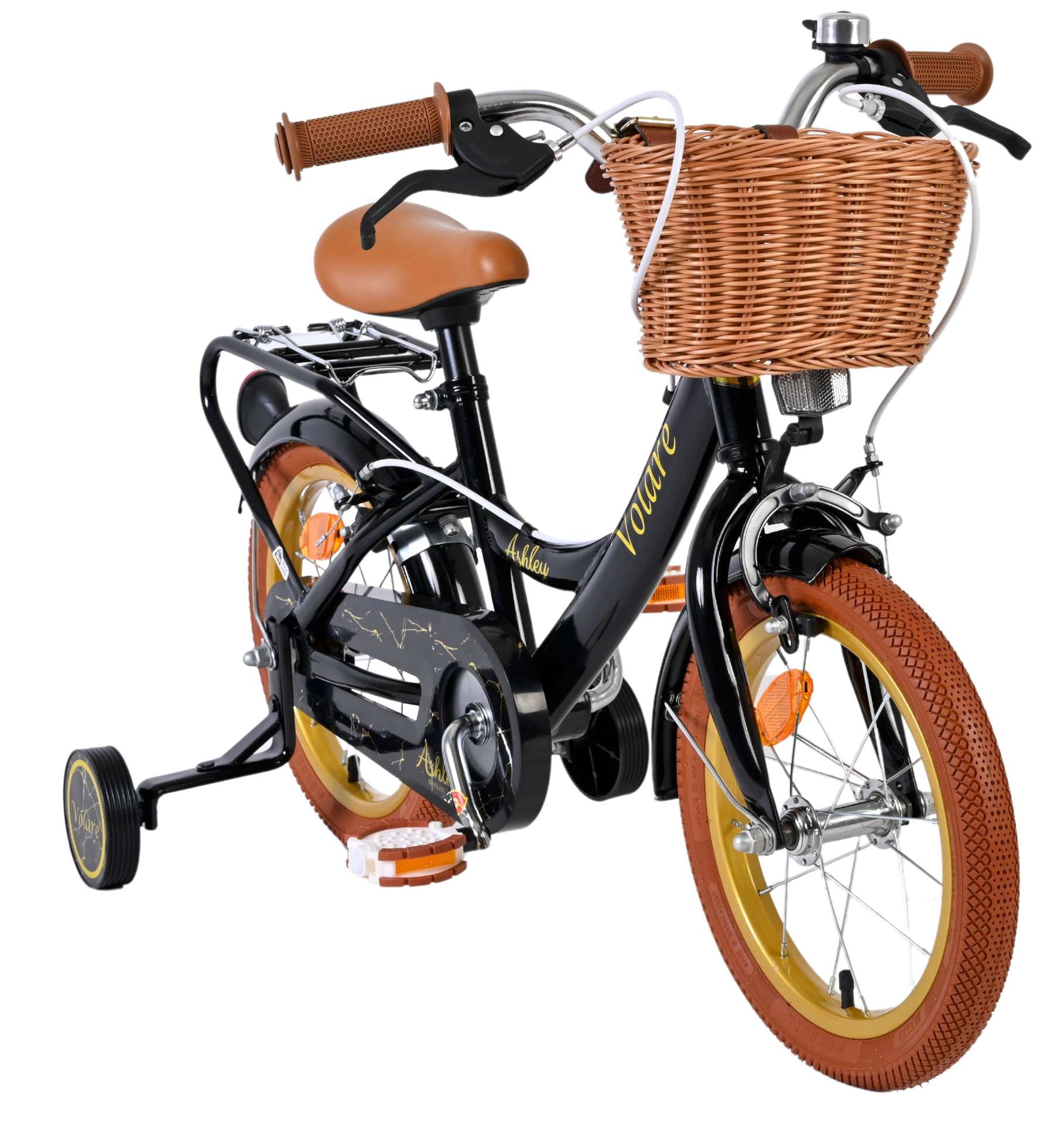 Volare Ashley Kinderfahrrad - Mädchen - 14 Zoll - Schwarz - Zwei Handbremsen
