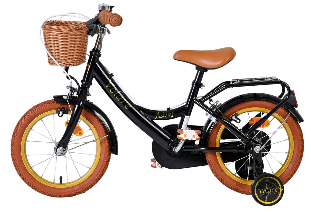 Volare Ashley Kinderfahrrad - Mädchen - 14 Zoll - Schwarz - Zwei Handbremsen