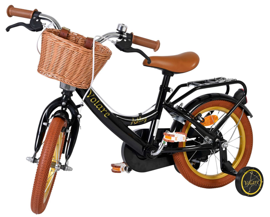 Volare Ashley Kinderfahrrad - Mädchen - 14 Zoll - Schwarz - Zwei Handbremsen