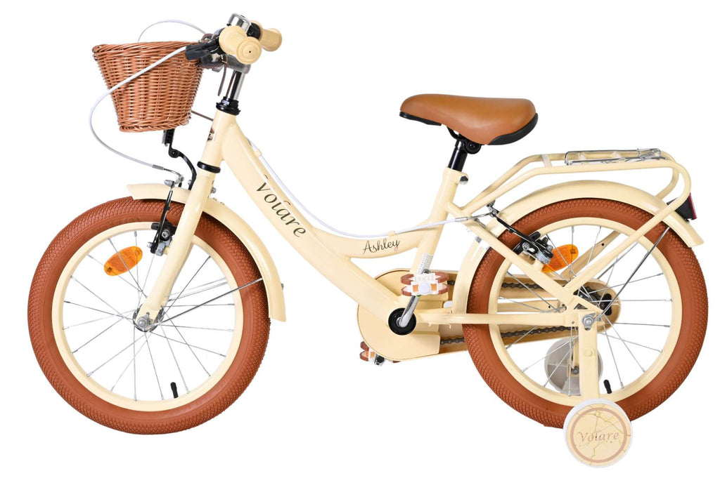 Volare ashley kinderfiets - meisjes - 16 inch - creme - twee handremmen