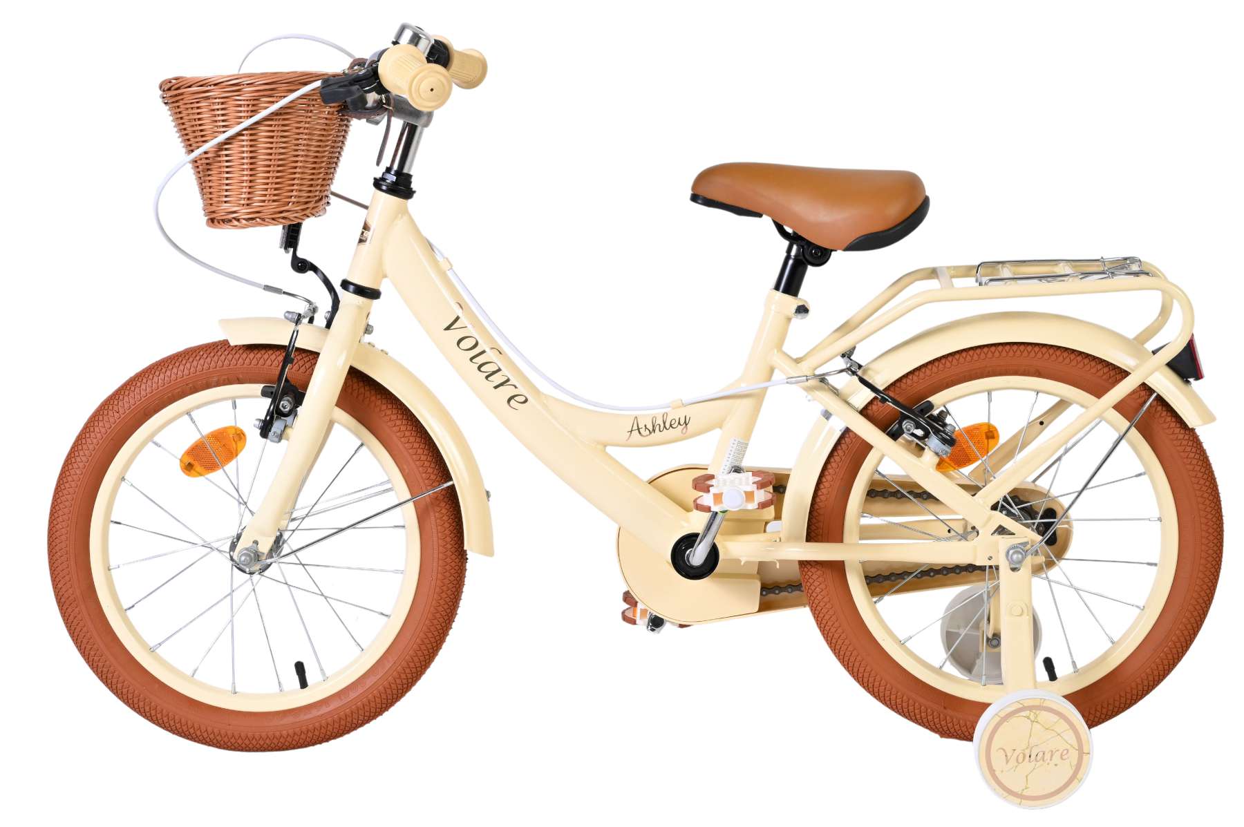 Volare ashley kinderfiets - meisjes - 16 inch - creme - twee handremmen