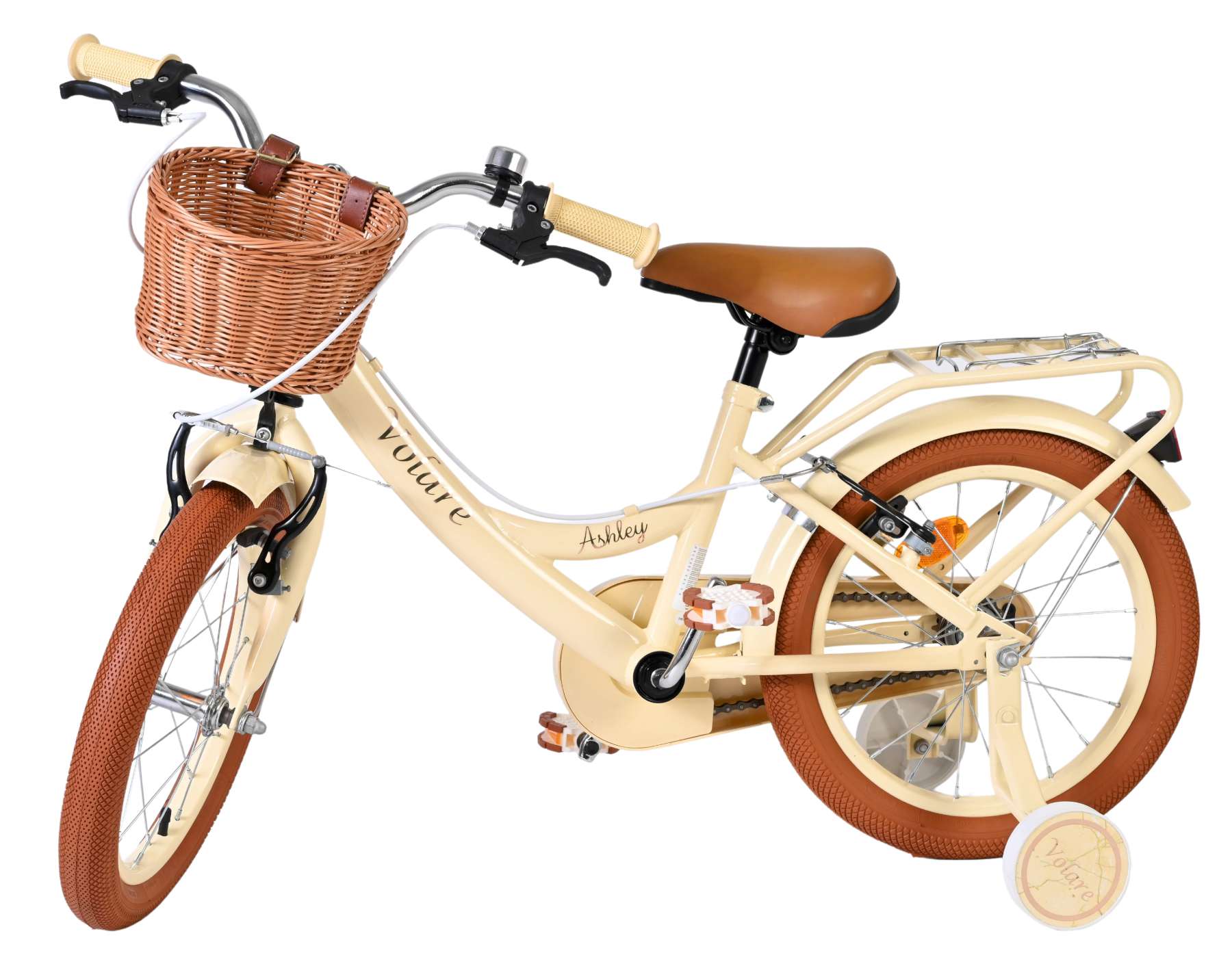 Volare ashley kinderfiets - meisjes - 16 inch - creme - twee handremmen