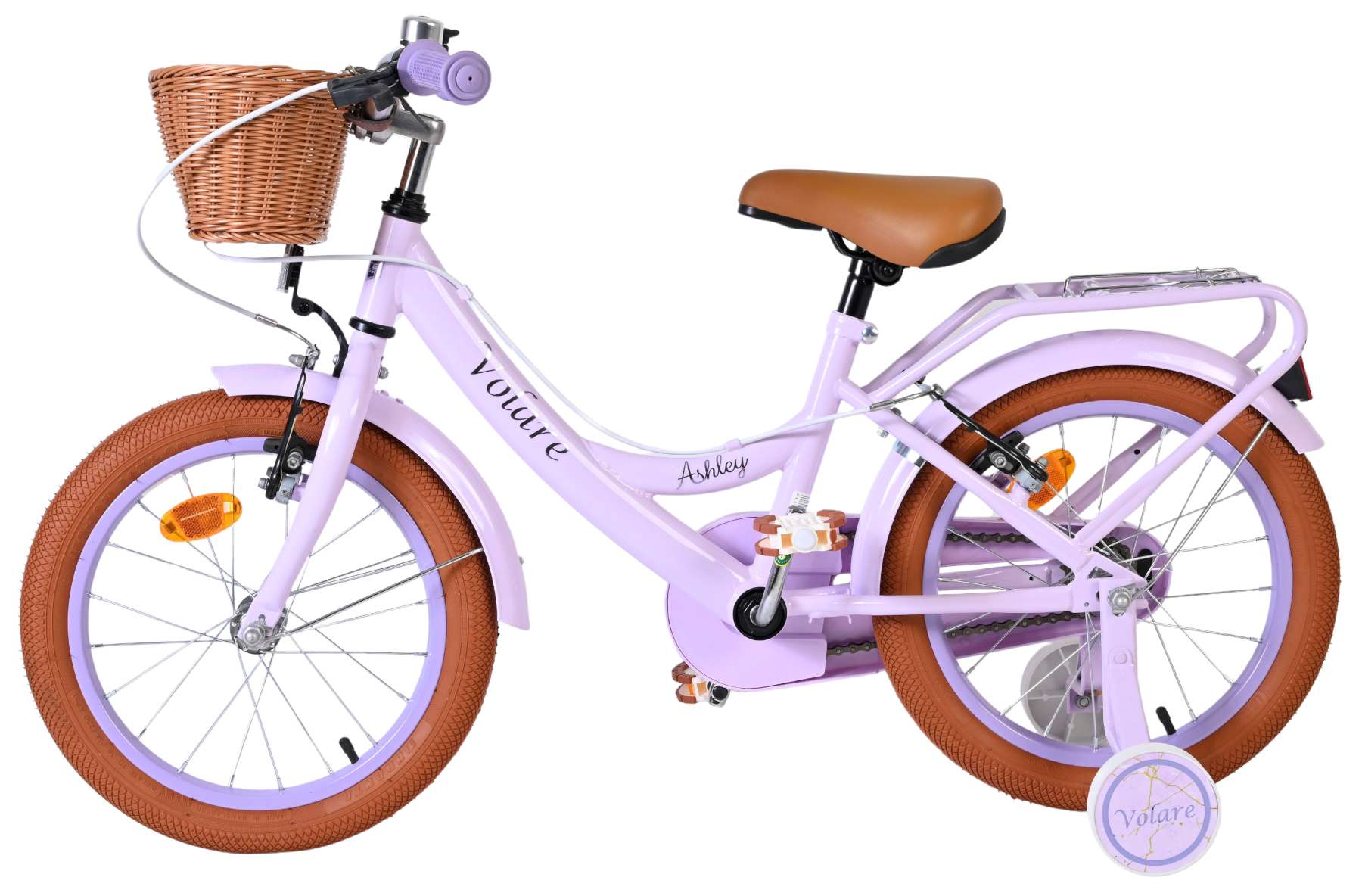 Volare ashley kinderfiets - meisjes - 16 inch - lila - twee handremmen