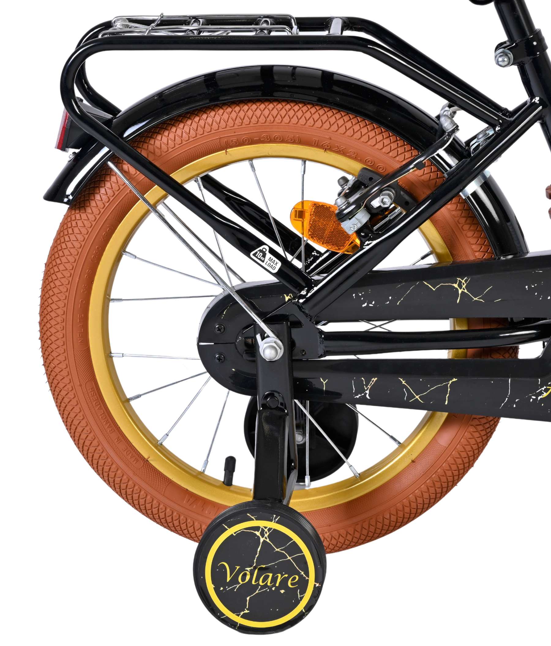 Volare ashley kinderfiets - meisjes - 16 inch - zwart - twee handremmen
