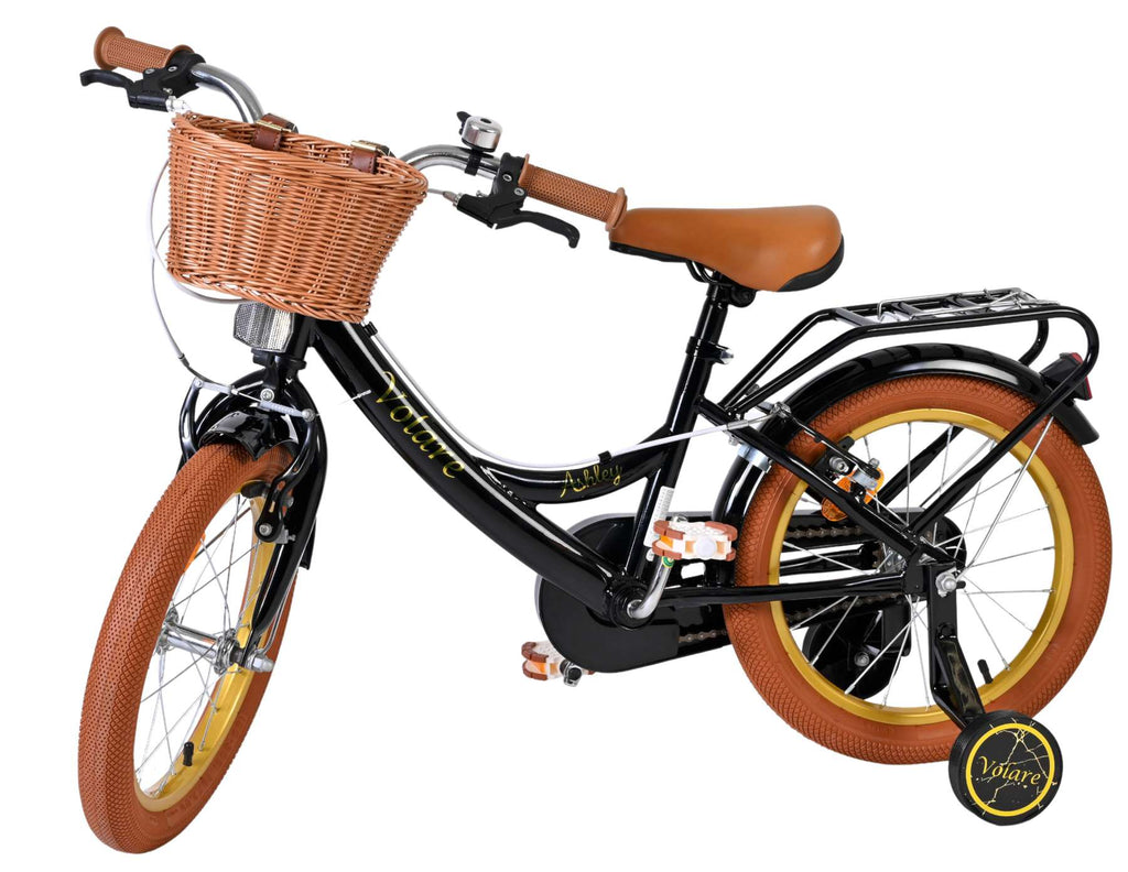 Volare ashley kinderfiets - meisjes - 16 inch - zwart - twee handremmen
