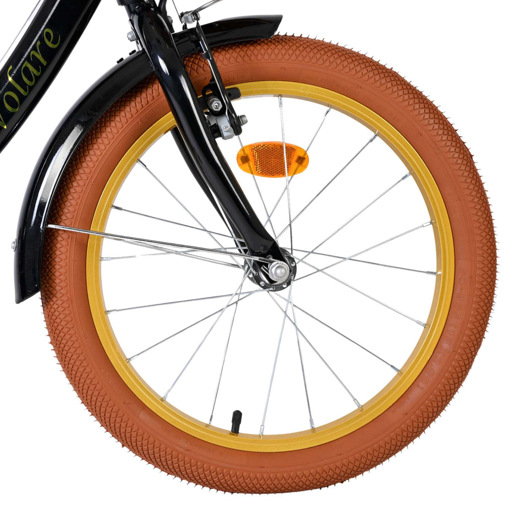 Volare ashley kinderfiets - meisjes - 18 inch - zwart - twee handremmen