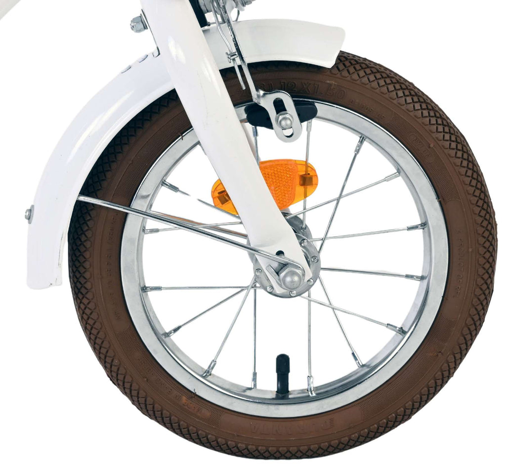 Volare blossom kinderfiets - meisjes - 12 inch - wit - twee handremmen