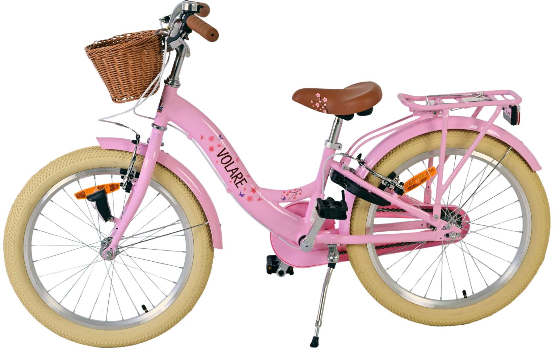 Volare Blossom Kinderfahrrad - Mädchen - 20 Zoll - Rosa - Zwei Handbremsen