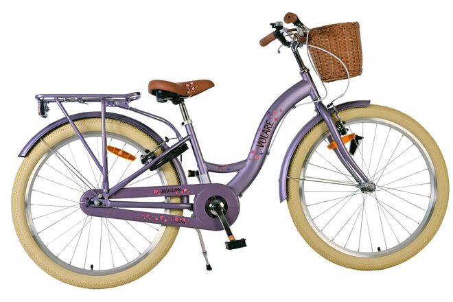 Volare Blossom Kinderfahrrad - Mädchen - 24 Zoll - lila - zwei Handbremsen