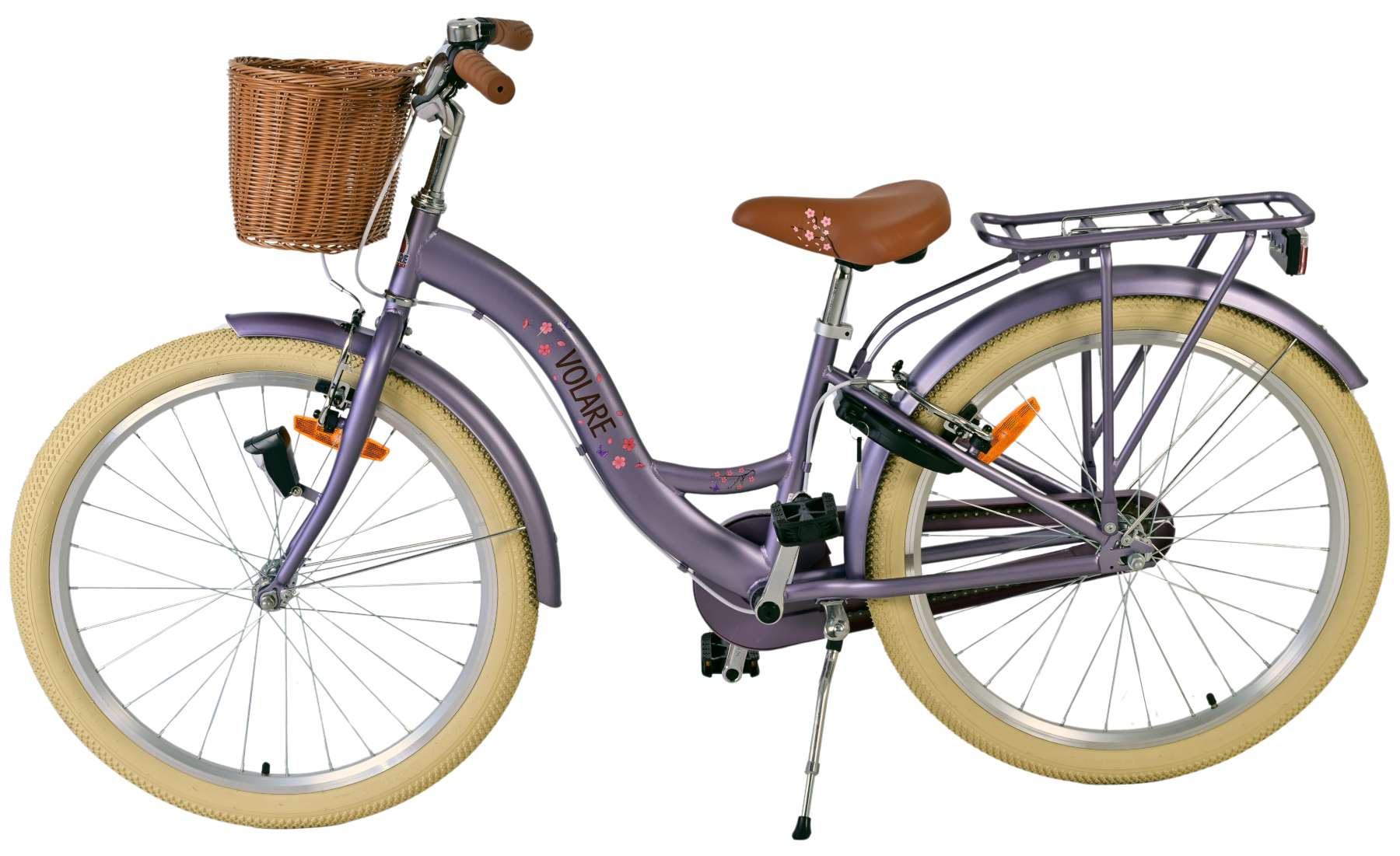 Volare Blossom Kinderfahrrad - Mädchen - 24 Zoll - lila - zwei Handbremsen