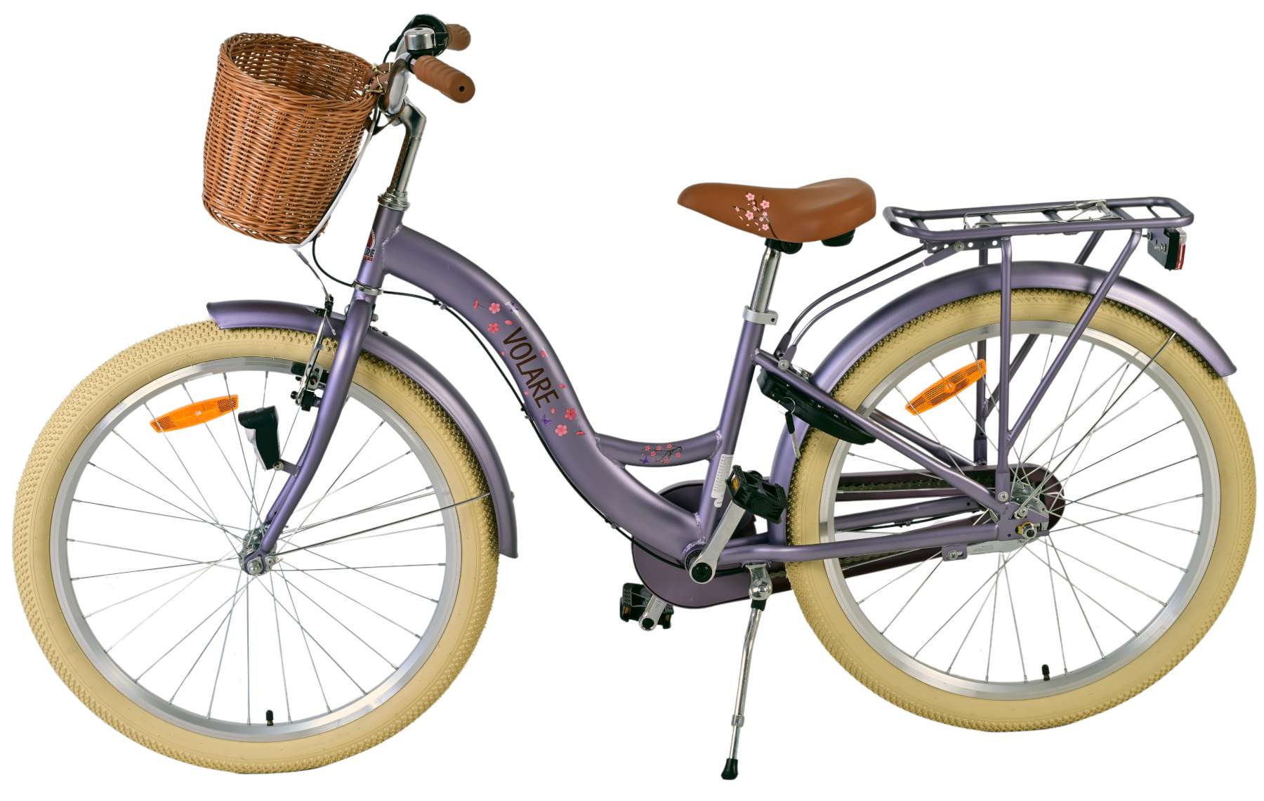 Volare Blossom Kinderfahrrad - Mädchen - 24 Zoll - Lila - 3 Gänge