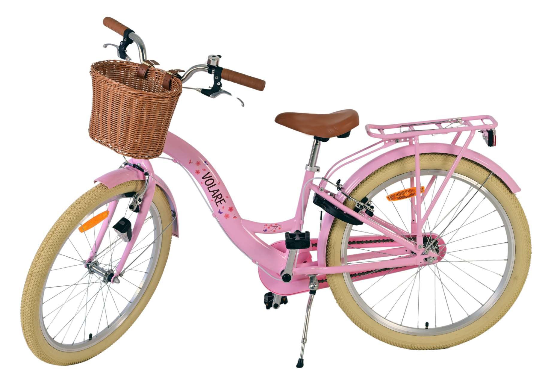 Volare blossom kinderfiets - meisjes - 24 inch - roze - twee handremmen