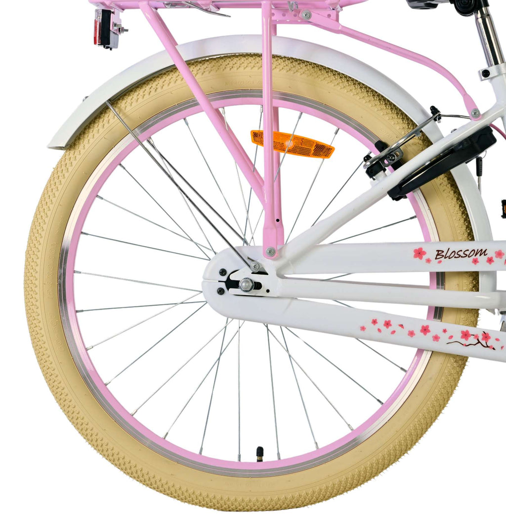Volare blossom kinderfiets - meisjes - 24 inch - wit - twee handremmen
