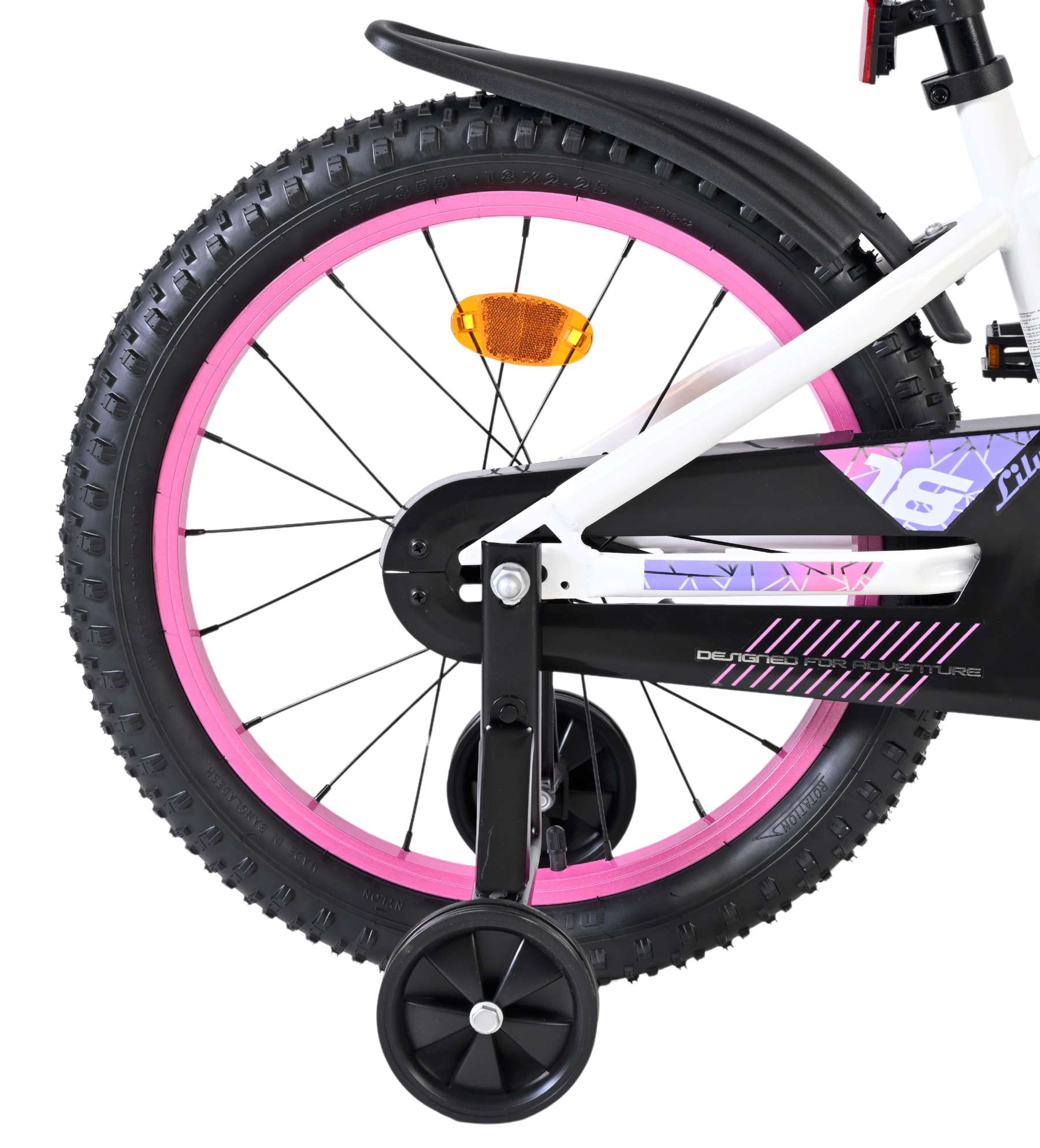 Volare lily kinderfiets - meisjes - 18 inch - wit roze paars